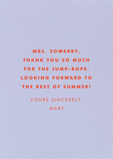 Paper Thanks (Saskia Pomeroy) - Thank You Card by Wrap - Back