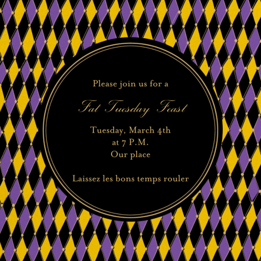 Harlequin Diamonds - Mardi Gras Invitation by Paperless Post