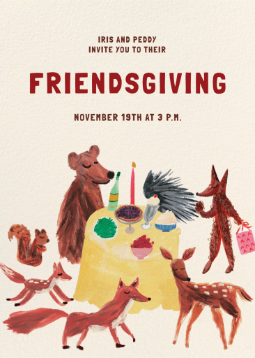 Forest Animal Friendsgiving Invitation