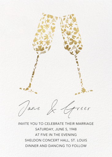 Floral Flutes - Wedding Invitation by Paperless Post