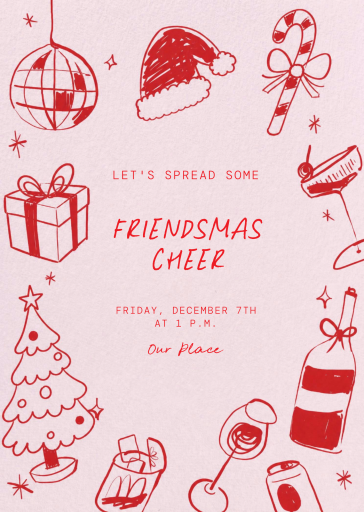Doodle Holiday Friendsmas Invitation