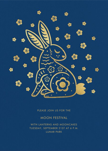 Cherry Blossom Rabbit - Mid-Autumn Festival Invitation by Paperless Post