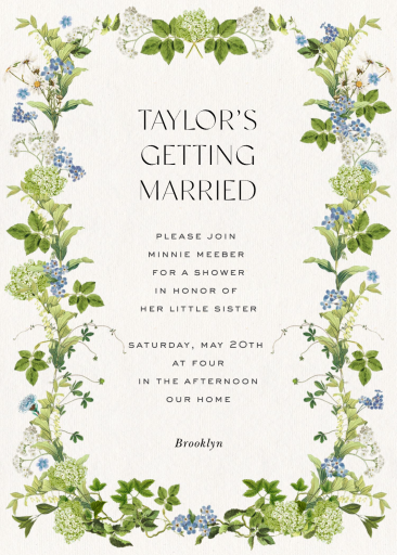 Green Floral Botanical Invitation