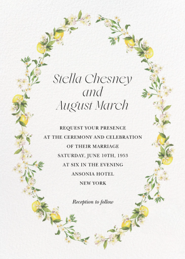 Citrus and Petals - Wedding Invitation by  Monique Lhuillier