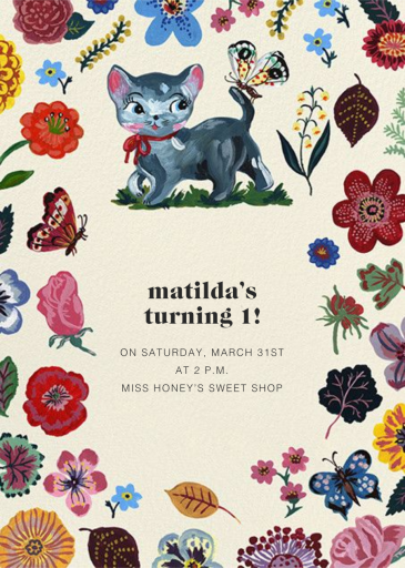 Le Chaton - First Birthday Invitation by Nathalie Lété