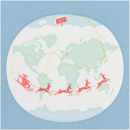 Santa's Map - Christmas Card by Paperless Post