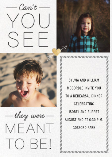 Meant to Be - Rehearsal Dinner Invitation by Cheree Berry Paper & Design