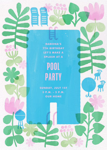 Shaded Pool - Birthday Invitation by Paperless Post