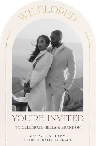 Under the Arch - Elopement Party Invitation by Paperless Post