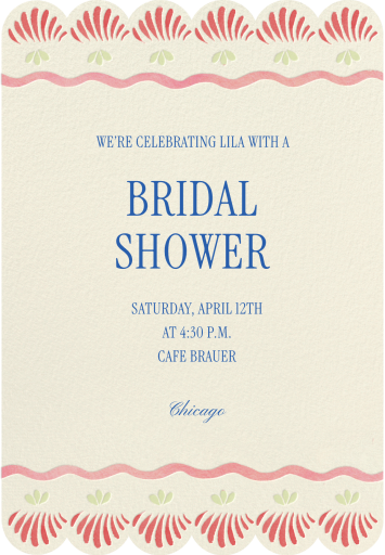 Seashell Border - Bridal Shower Invitation by Martha Stewart