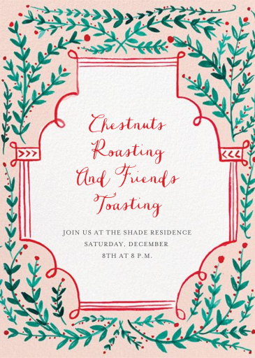 Sprawling Vines - Holiday Party Invitation by Mr. Boddington's Studio