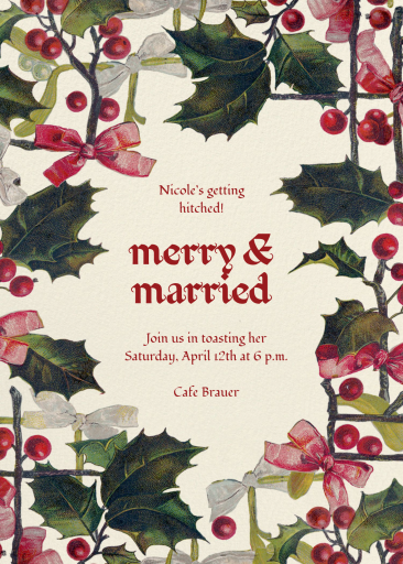 Holly Berry Border Invitation
