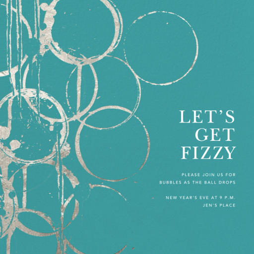 Metallic Circles Watermark - New Year's Eve Invitation by Kelly Wearstler