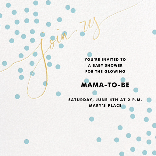 Join Us (Dots) - Baby Shower Invitation by Linda and Harriett