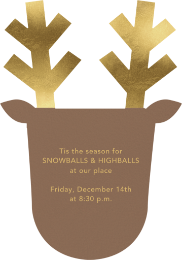 Golden Antlers - Invitation by Meri Meri - Back