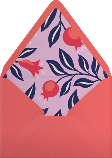 Golden Shana Tova Pomegranates Invitation Envelope