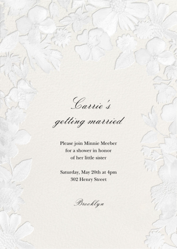 Enchanted Garden Embossed - Bridal Shower Invitation by Oscar de la Renta