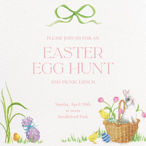 Hoppy Picnic - Easter Invitation by Clementina Sketchbook