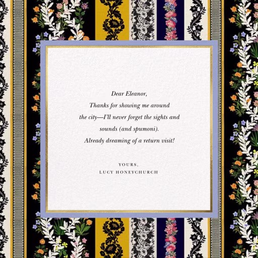 Jacquard Stripe - Thank You Card by Oscar de la Renta