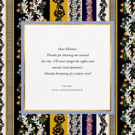 Jacquard Stripe - Thank You Card by Oscar de la Renta