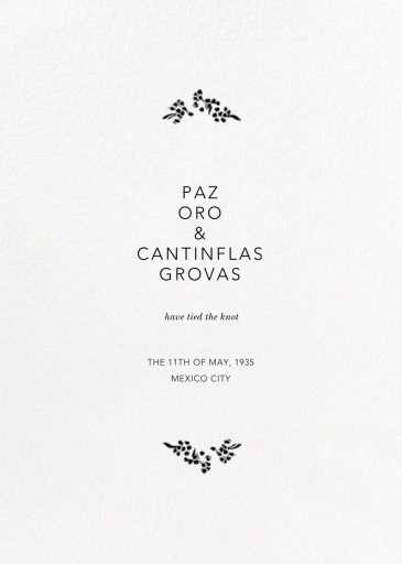Richmond Park (Photo Invitation) - Wedding Announcement by Oscar de la Renta - Back