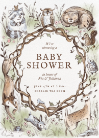Watercolor Woodland Animals Invitation