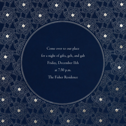 Star Of David Pattern - Hanukkah Invitation by Paperless Post