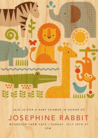 Safari Parade Invitation - Baby Shower Invitation by Petit Collage