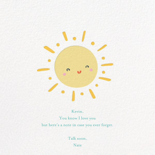 Smiling Suns - Greeting Card by Little Cube - Back