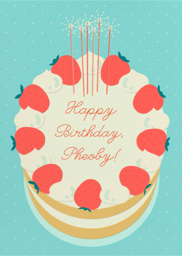Strawberry Cream Cake - Birthday Card by Paperless Post