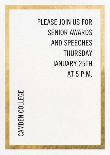 Simple Gold Border - Awards Ceremony Invitation by Paperless Post
