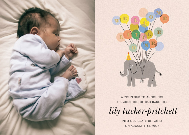 Welcome Elephant Announcement - Adoption Announcement by Rifle Paper Co.