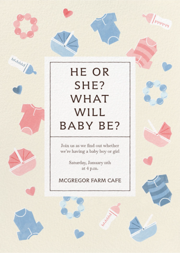 What Will Baby Be - Gender Reveal Invitation by Paperless Post