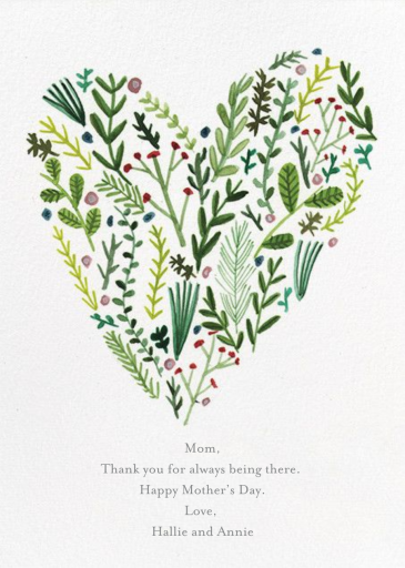 Floral Heart (Lizzy Stewart) - Mother's Day Card by Red Cap Cards