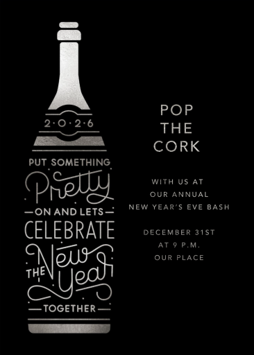 Pop Your Cork - New Year's Eve Invitation by Paperless Post