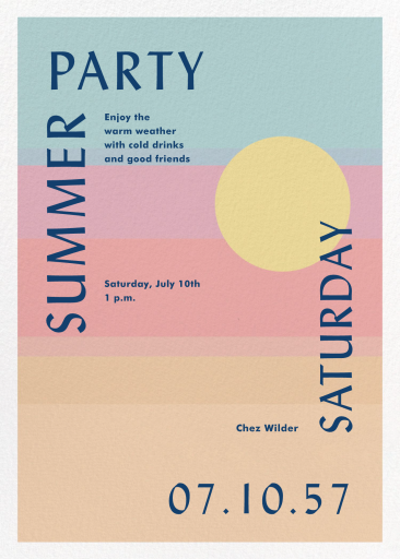 Sunset Stripes - Invitation by Gold Rush Paper