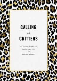 Leopard Border - Birthday Invitation by kate spade new york