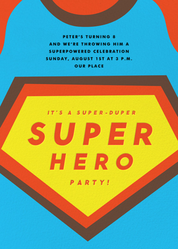 Indigo Superhero - Birthday Invitation by The Indigo Bunting