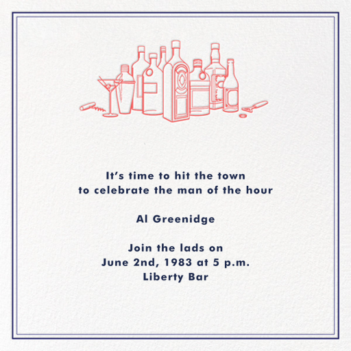 Free Drinks - Bridal Shower Invitation by derek_blasberg - Back