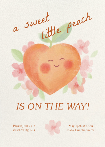 Rosy Cheek Peach - Baby Shower Invitation by Paperless Post
