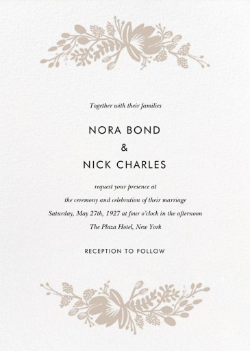 Floral Silhouette (Portrait Photo Invitation) by Rifle Paper Co. - Back