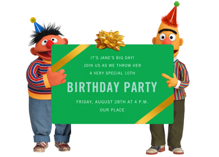 Bert and Ernie - Invitation by Sesame Street