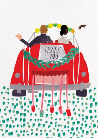 The Newlyweds Car - Thank You Card by Mr. Boddington's Studio