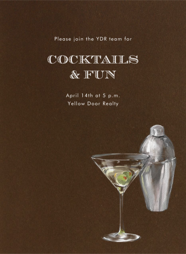 Martini and Shaker - Dining & Drinks Invitation by paperless_post