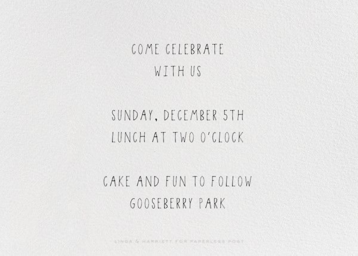 Double Hand Drawn Bordered - First Birthday Invitation by Linda and Harriett - Back