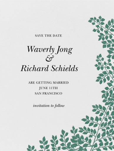 Fern I (Save the Date) - Save the Date by Paperless Post