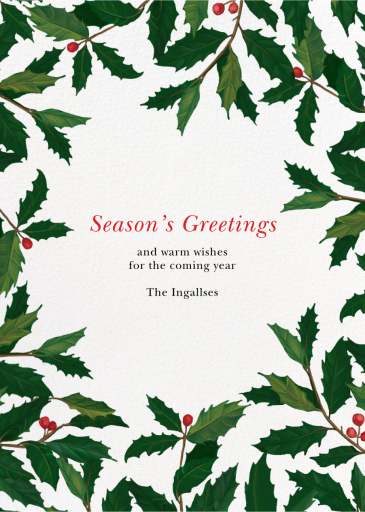 English Holly (Border) - Christmas Card by Paperless Post