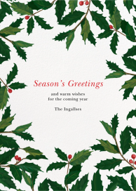 English Holly (Border) - Christmas Card by Paperless Post