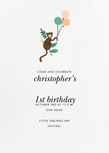 Festive Fauna Photo - First Birthday Invitation by Rifle Paper Co. - Back