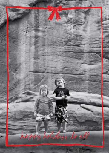 Christmas Bow Frame - Holiday Card by Linda and Harriett